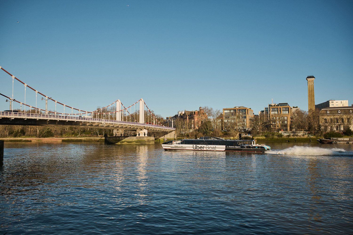 Chelsea Harbour Bridge across the River Thames